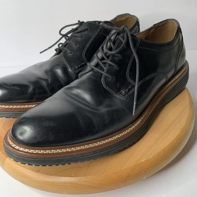 Sapato Masculino Johnston & Murphy Upton Couro Preto com Cadarço Tamanho 12M TruFoam 595451 - Imagem 1 de 4