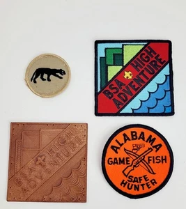 Lot Of 4 Patches BSA High Adventure, Game & Fish Safe Hunter - Picture 1 of 8