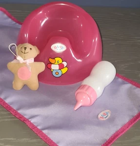 Zapf Creations 2013 16" Baby Born bambola biberon peluche orso vasino sedia - Foto 1 di 6