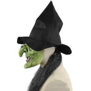 Máscara Larga de Látex de Halloween Terror Terror Disfraz de Disfraz Mujer Anciana Máscara de Bruja con - Imagen 1 de 5