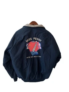 Vintage Miss Piggy United New Mexico Bank Fleece Lined Bomber USA Sz L - Picture 1 of 3