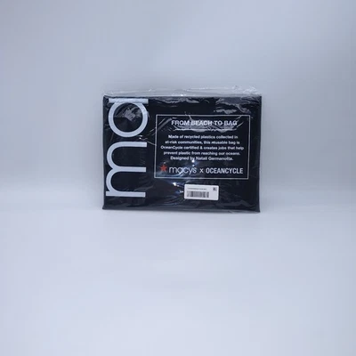 Macys X 海滩包 Oceancycle 黑色从海滩到包 可重复使用防水 — 第 1/4 张图片