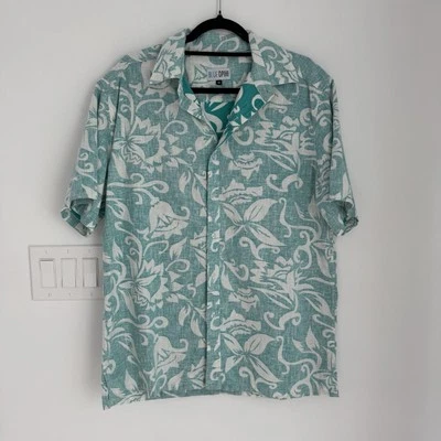 Blue Opihi Aloha Hawaiian Casual Shirt Floral Men’s Medium - Image 1 of 4