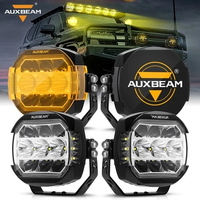 4x AUXBEAM LED Pods Punto de zanja Blanco DRL y Ámbar Luz de señal de giro + Cubierta para Ford Foto 1 de 4
