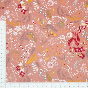 Herbstblumen auf Beigerot Serie Herbstgarten 100 % BW Organic Qualität (1303) - Bild 1 von 2