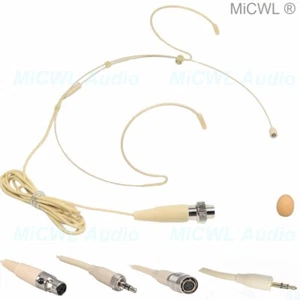 Micrófono de auriculares con gancho para oreja beige para Sennheiser Shure AKG MiPro Radio MiCWL B40 - Imagen 1 de 17