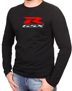 Camiseta negra manga larga SUZUKI GSXR Logo Scooter Biker DIVERTIDA -811 -LA - Imagen 1 de 2