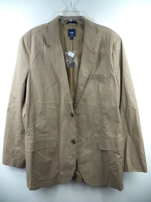 GAP NWT MENS 44 R REG XL BLAZER JACKET COAT STYLISH BEIGE TAN 100% COTTON LUXURY - Image 1 of 4