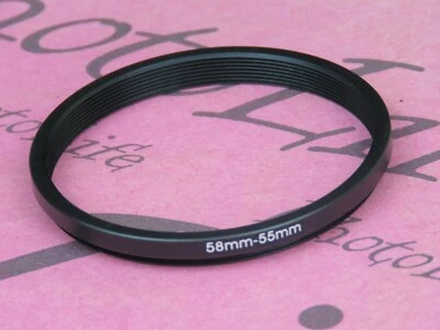 58mm to 55mm Stepping Step Down Filter Ring Adapter 58mm-55mm - Image 1 of 2