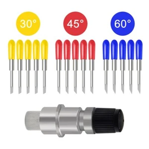 1 HQ Blade Holder + 10Pcs Blades Graphtec CB15 Vinyl Cutter Plotter 30° 45° 60° - Picture 1 of 14