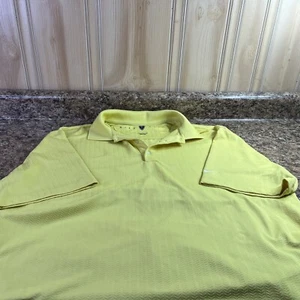 Nike Golf Polo Shirt Mens Large Yellow Textured Short Sleeve Performance Logo - Picture 1 of 4