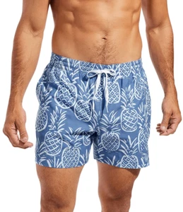 "Bañador CHUBBIES Hombre Estampado Piña Azul y Blanco Las Manzanas Muslo" 5.5"" - Imagen 1 de 8