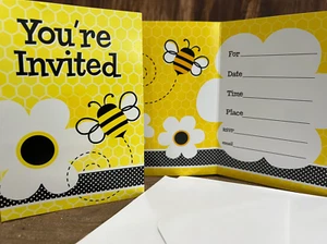 Invitaciones únicas de abejorro todas las ocasiones suministros de fiesta 8 unidades - Imagen 1 de 5