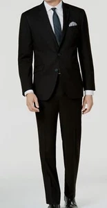 $396 Kenneth Cole Men's Black Flex 2-Piece Slim Fit Suit Jacket Dress Pants 36R - Picture 1 of 2