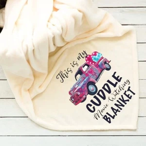 Old Truck Cuddle Movie Watching Fleece Blanket 50x60 Custom Photo Throw Blanket - Picture 1 of 1