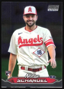 2024 Topps Stadium Club Nolan Schanuel #42 Chrome Parallel RC Angels - Picture 1 of 2