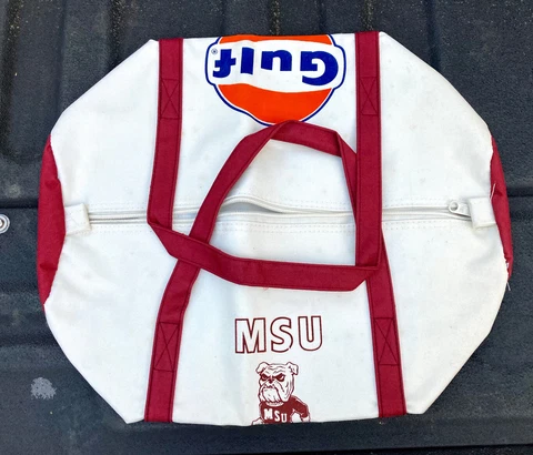 Vintage MISSISSIPPI STATE BULLDOGS - GULF OIL logo advertising duffel bag Cover