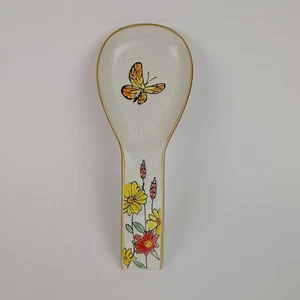 Spectrum Designz Spring Flower Valley Butterfly Spoon Rest Ceramic 2022 Rustic - Picture 1 of 5