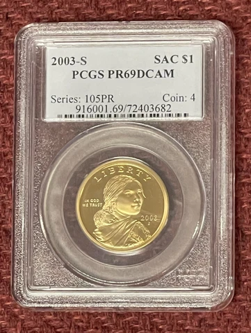 2003 - S Sacagawea PROOF $1 Dollar Coin GRADED 🔥PCGS PR69 DCAM🔥 Cover