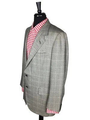 Abrigo Blazer Deportivo Oxxford Clothes Beige/Negro Lana Medio Forrado Para Hombre 43T Foto 1 de 4