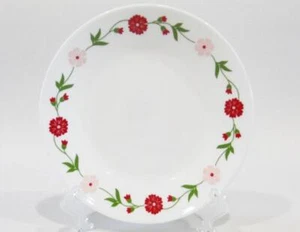 ❤️ NW Corelle SPRINK PINK 6.75" BREAD PLATE Appetizer Dessert Red Flowers Floral - Picture 1 of 2
