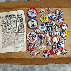 Vintage Political Campaign Button Collection ๐ Historic 48-Piece Set - Picture 1 of 6