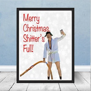 Framed Christmas Vacation Cousin Eddie Shitters Full Gift Clark Griswold Print - Picture 1 of 2