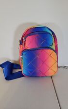 Mini Rainbow Backpack crossbody sling style zippered quilted NWOT