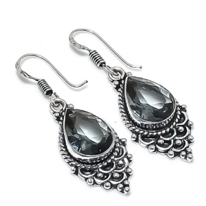 Alexandrite Gemstone Handmade 925 Sterling Silver Jewelry Earring Size 1.5" - Picture 1 of 1