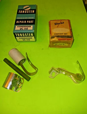 57 58 59 60 61 62 63 65 DODGE DESOTO PLYMOUTH CHRYSLER FARGO POINTS & CONDENSADOR  - Imagem 1 de 4