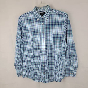 CHARLES TYRWHITT Mens Shirt Sz LARGE Slim Fit BLUE Check Gingham Preppy Office - Picture 1 of 13