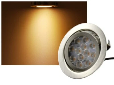 LED Strahler Einbauleuchte schwenkbar sehr flach nur 17mm 12V 3W 200lm warmweiss - Bild 1 von 4