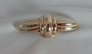 STERLING SILVER GOLD PLATED VINTAGE LARGE NAPIER BROOCH PIN - Picture 1 of 5