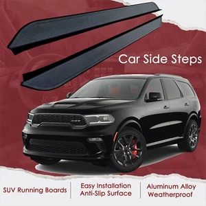2PCs Side Steps Running Boards Fits for Dodge Durango 2018-2024 Side Nerf Bars - Picture 1 of 7