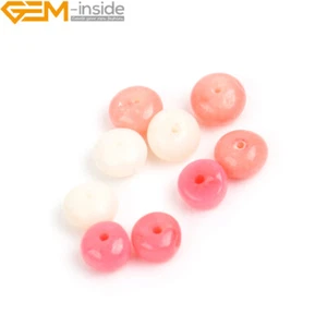 Natural Gemstone Rondelle Pink Red Coral Beads Loose Beads Jewelry Making 15” - Picture 1 of 38