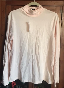 J. Crew Women's Lightweight Long Sleeve Cotton Turtleneck Light Pink Size XXL - Picture 1 of 8