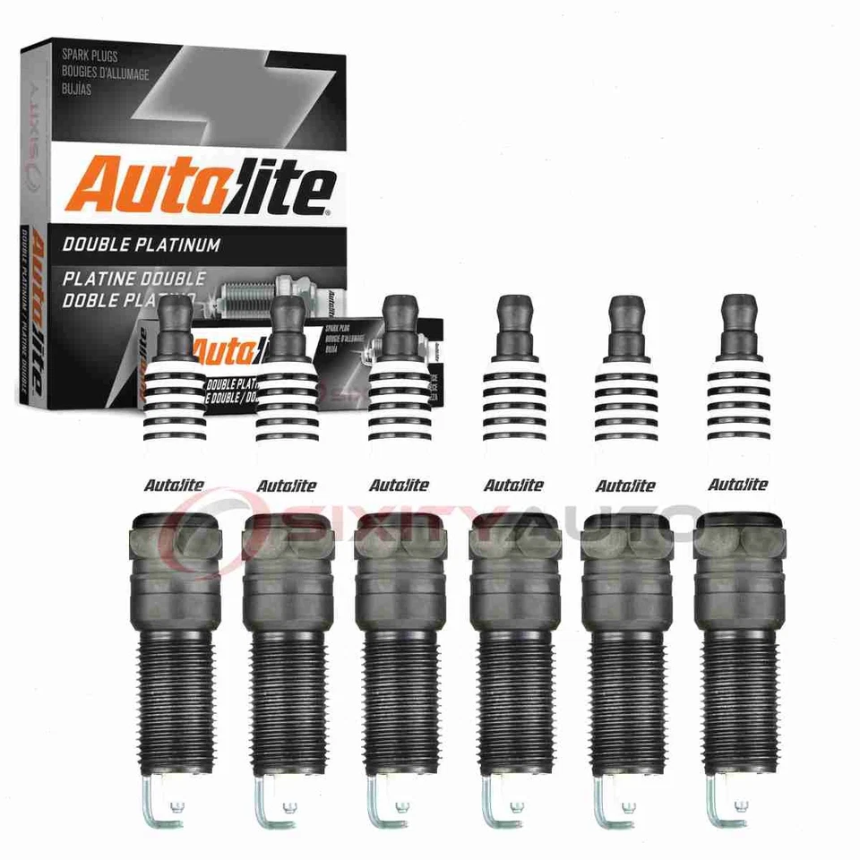 Velas de ignição Autolite dupla platina 6 peças para 2001-2007 Dodge Caravan 3.3L pp - Imagem 1 de 4