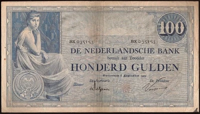 NETHERLANDS  100 Gulden  1929  P:39d  VF - Image 1 of 2