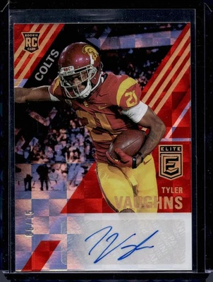 2021 Donruss Elite #ERA-TVA Tyler Vaughns Elite Rookie Red Auto #/75 Colts R03 - Image 1 of 2