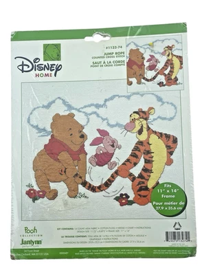 Janlynn Disney Counted Cross Stitch Kit Jump Rope 1132-74 Pooh Tigger Piglet - Image 1 of 4