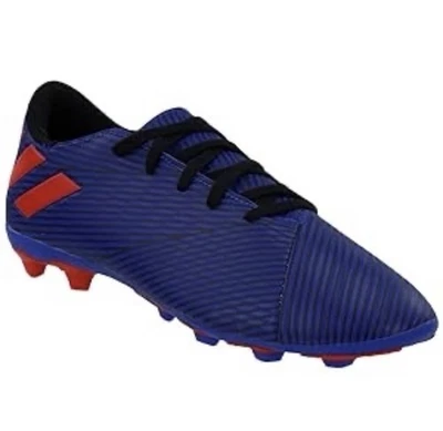 Botines de fútbol terrestre flexibles Adidas para niños Nemeziz 19,4 - azules - talla 5 M  Foto 1 de 4