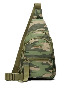 Victoria’s Secret Pink Camo 12" Nylon Sling Backpack Adjustable Crossbody Strap! - Picture 1 of 2