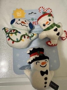 Fringe Interactive Confezione 3 Peluche Cigolante "Pupazzi di Neve Cane Giocattolo Set XS-S NUOVO!! - Foto 1 di 4