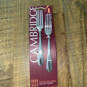 CAMBRIGE MORIAH MIRROR 4pz Forchette per Insalata Acciaio Inox Nuove - Foto 1 di 7