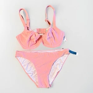 Victoria’s Secret Swim Bikini 36DD Top Large Bottom Pink Terry Cloth New w/Tags - Picture 1 of 15