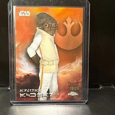 2025 Topps Chrome Star Wars - ADMIRAL ACKBAR Orange Refractor Aurebesh  /25 SP - Image 1 of 3