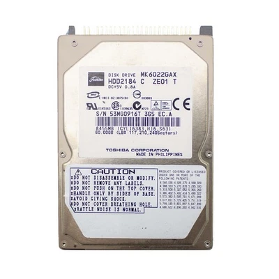 Hard Disk HDD Drive Ide Pata 2,5 " 60gb Computer Portable Eide No Reconditioned - Image 1 of 2