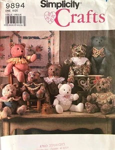 1990's Simplicity Stuffed Decorative Bear Pattern 9894 UNCUT - Picture 1 of 2
