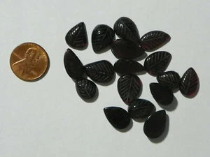 Garnet 107.85 Carats 17 Carved Leaves Red Purple Heavy Natural Flaws - Picture 1 of 1
