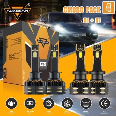 AUXBEAM 120W H1 H7 LED Headlight W/Decoders for BMW 740i 740iL 750iL 1997-2001 - Image 1 of 4